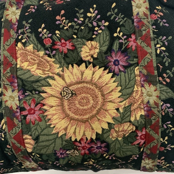 Tote, Sunflower Garden design, fully lined.  Medium size - Picture 2 of 7